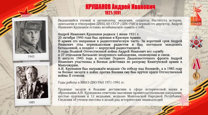 Выставка «Лица науки А.И. Крушанов» в ИИАЭ ДВО РАН4